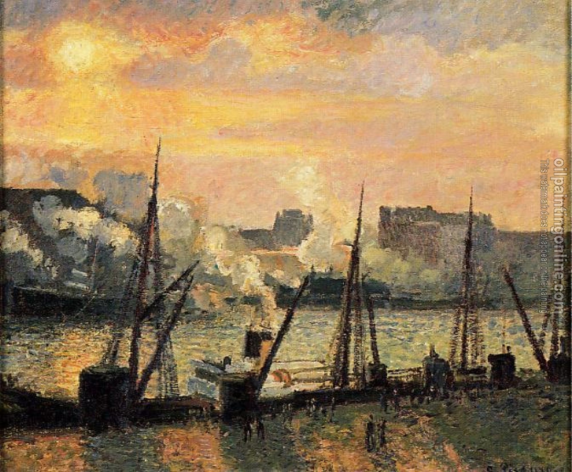 Pissarro, Camille - Quay in Rouen, Sunset